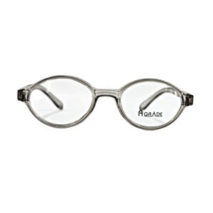 Kids Oval Transparent Grey Eyeglasses