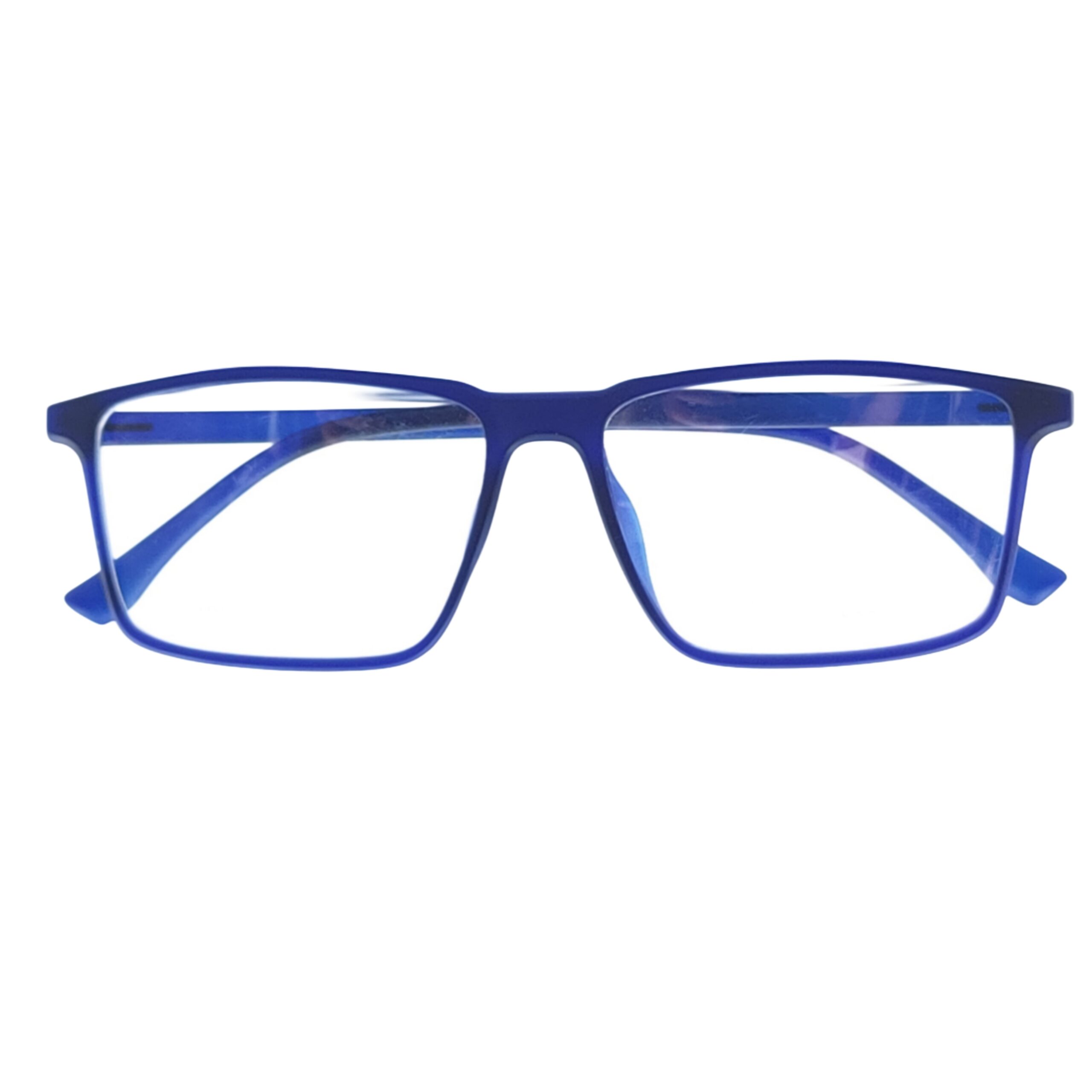 Matte Blue Rectangular Eyeglasses – Lightweight TR Frame - Image 3
